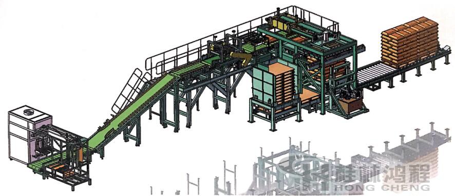 桂林鴻程機(jī)電全自動包裝推垛生產(chǎn)線